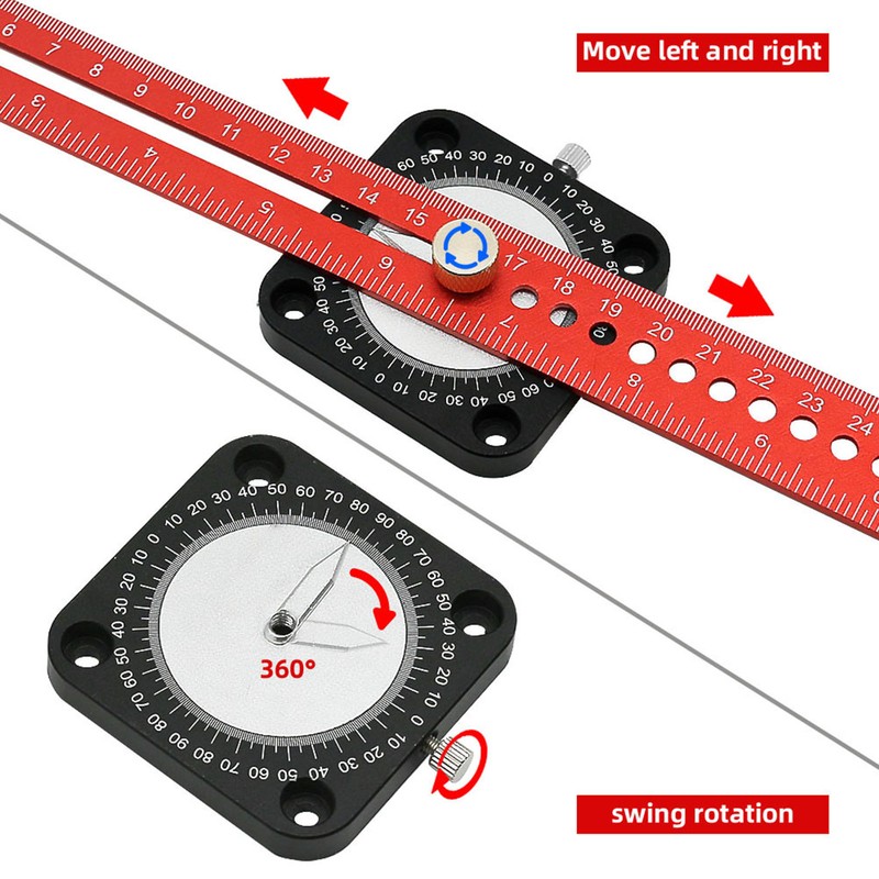 Compass Scriber 360° Aluminum Alloy Dual Scale Ruler Scribing Tool