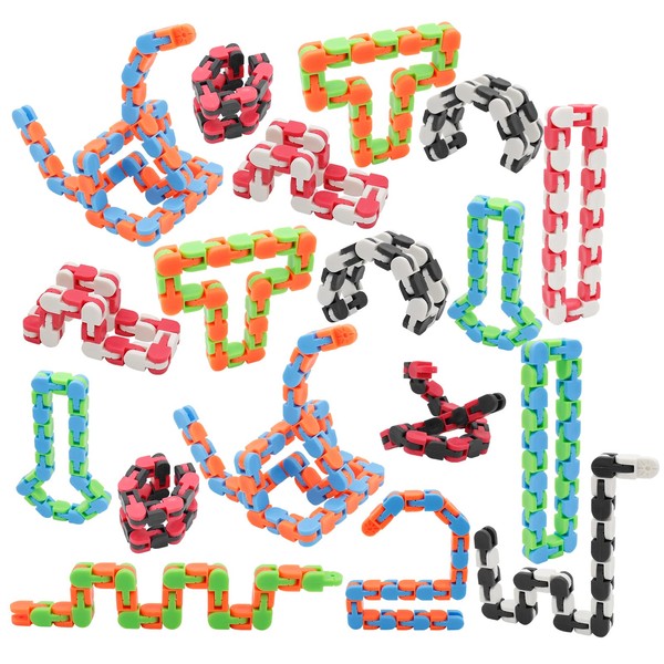LENDOD 18 Pack Wacky Tracks Snap and Click Fidget Toys