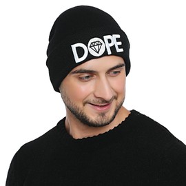 DonDon Men's Beanie Statement Winter Hat, dope