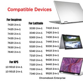 Slim Pen for Dell Active Pen PN5122W, Slim Rechargeable Pen Compatoble with Dell 2 in 1 Laptop for Inspiron 7420 7425, for Latitude 3340 5310 7210 Pen, for XPS Pen