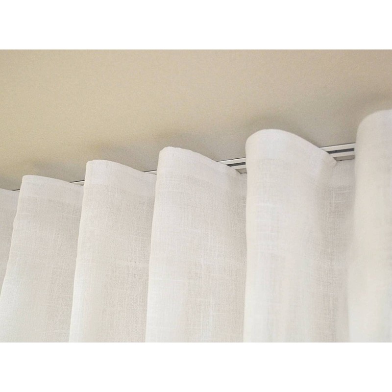 Recessed Ceiling Curtain Track Set (10' in 2 Sections-White)