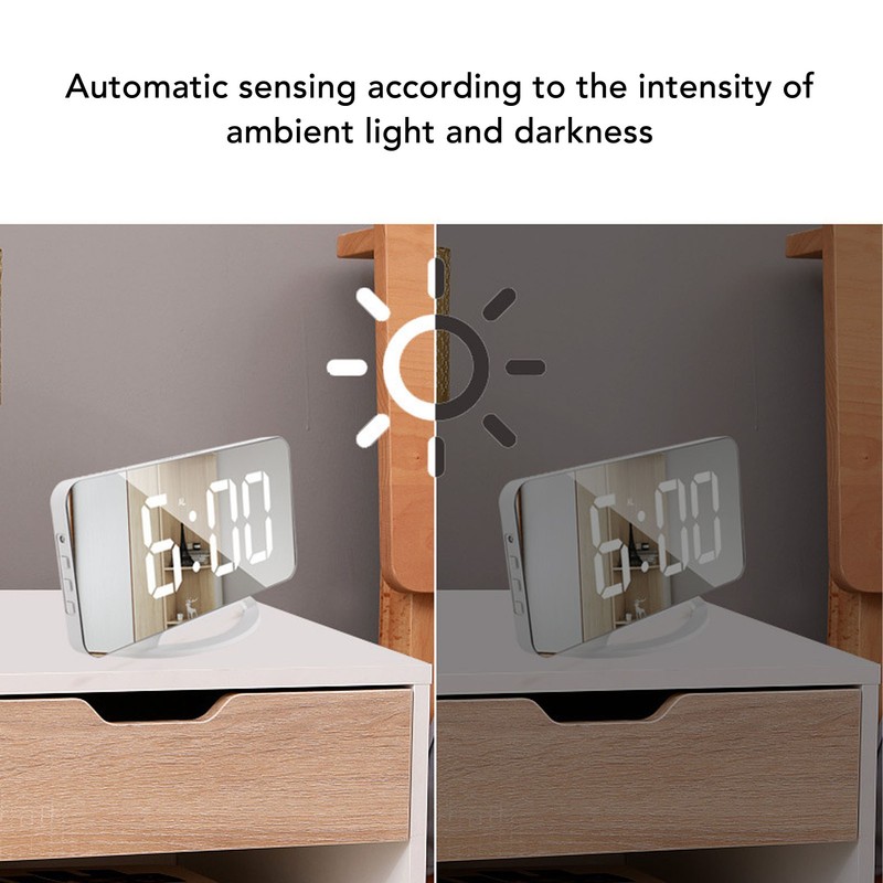 Alarm Clock Dual USB Output 3 Levels Brightness Light Sensing