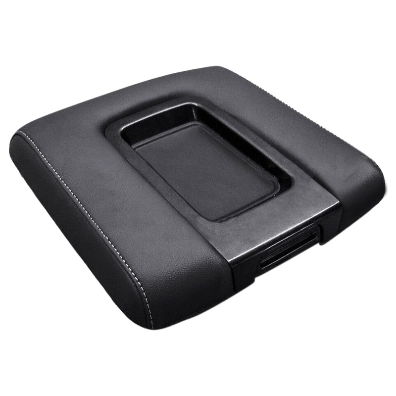 GXARTS Black Leather Center Console Leather Lid Armrest Cover Replacement