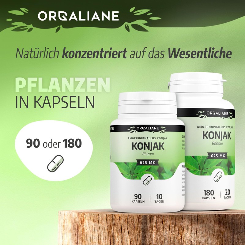 Konjak 625 mg 90 Capsules - 4000 mg Glucomannan per