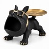 Bulldog Decorative Storage Tray Statue – 11.8-Inch Resin Dog Figurine