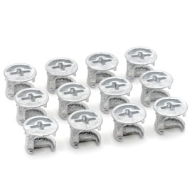 ReplacementScrews Eccentric Cam Locks Compatible with IKEA 103114 (Kullen, Alex, MICKE) Case with Flange - 12mm x 10mm - Zinc Alloy (Pack of 12)
