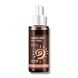 Sunless Tanning Drops to Drink, Oral Tanning Drops Drink, Drinkable TanningDrops, Gradual Bronzing Tan Drop, without Sun Exposure, Easy to Blend, Improve Skin Moisture & Elasticity, 60ML