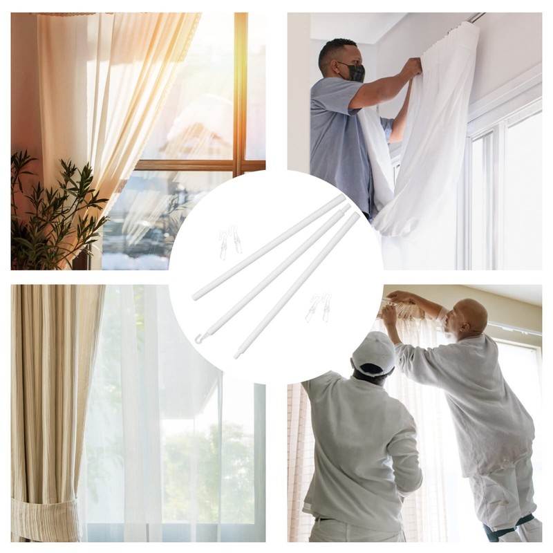 Clear Blind Wand 1 Set with Hook Detachable Vertical Window