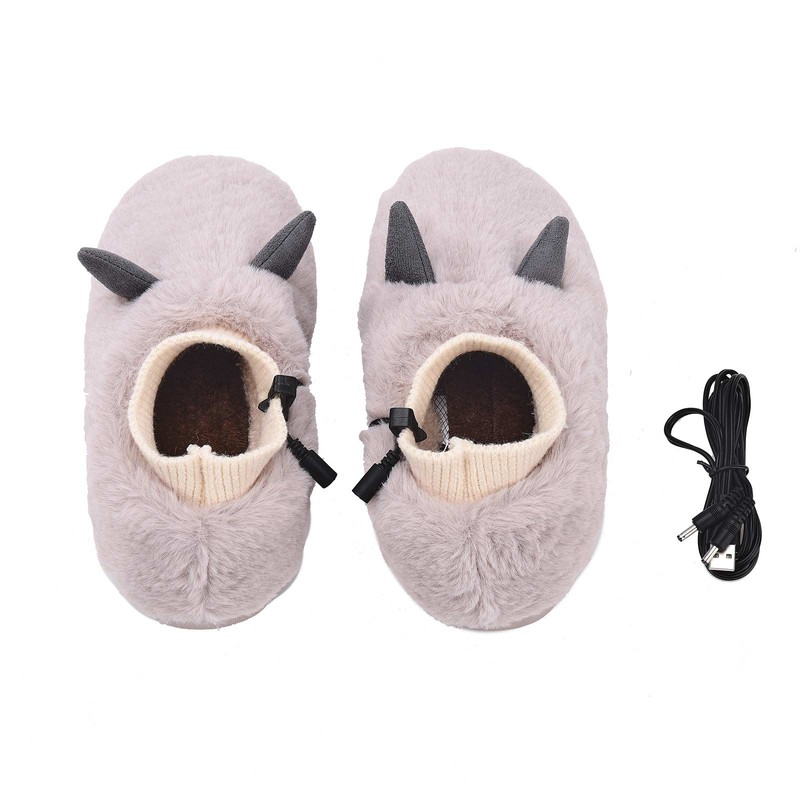 Heated Feet Warmer USB Short Plush Detachable Heating Feet Warmer