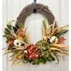 21" Diameter Fall Front Door Wreath with Cream Pumpkins, Fall