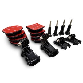 JINGXIN Helmet Mounts for GoPro,Flat Curved Helmet Adhesive Sticky Mounting with J Hook Buckle Clip Attachment Accessories,Compatible with GoPro Hero 11, 10, 9, 8, 7, 6, 5, 4, Session, 3+, 3, 2, 1,