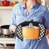 Oven Gloves, Double Oven Mitts Heat Resistan with 2pcs Pot