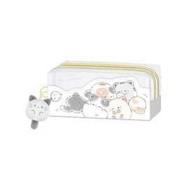 Twin Zipper Pencil Case, Mochi Popo Nekopopo