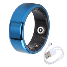 Smart Health Ring Fitness Tracker Bluetooth for Sleep Monitoring Step Counting Health Tracking Waterproof for Android for IOS Blue Size 10