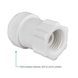 John Guest Speedfit 1/4 Inch OD x 7/16 Inch Faucet Connector, Push to Connect Plastic Plumbing Fitting, White, PP3208U7WP