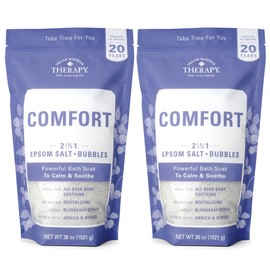 Village Naturals Therapy Comfort Foaming Bath Soak, Blueberry Citrus Scent, 36 oz, Pack of 2