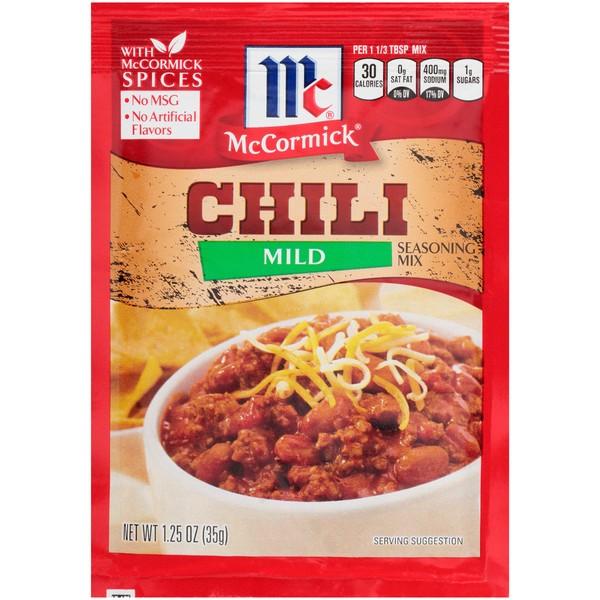 McCormick Mild Chili Seasoning Mix, 1.25 oz (Pack of 24)
