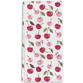 Cherry Gifts Kitchen Towels for Cherry Lover, Fruit Lover Gifts Decorative Towels for Bar Kitchen Bathroom