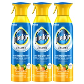 Pledge Antibacterial Multisurface Cleaner Spray, Fresh Citrus - Household Antibacterial Spray, 9.7 oz (Pack of 3)