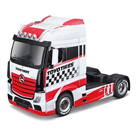Bburago STREET FIRE HAULERS CUSTOM CABS Die-Cast Truck - MB ACTROS GIGASPACE - 1:43 Scale - Collectible Toy