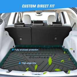 Nilight Cargo Mats for Jeep Compass 2017 2018 2019 2020 2021 2022 2023 2024 2025,All Weather Protection Heavy Duty Cargo Liners