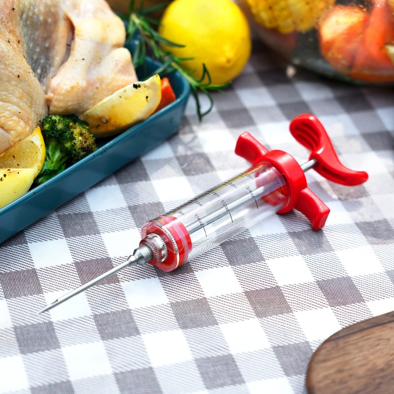 Meat Injector, Plastic Marinade Turkey Injector with 1-oz Capacity 2pcs