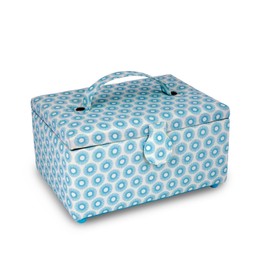 Dritz Small Sewing Basket, Retro Blue