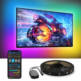Govee TV LED Backlight, RGBIC Smart LED Strip Lights for 55-65 Inch TVs, Bluetooth and Wi-Fi APP Control, Works with Alexa & Google Assistant, Music Sync, 99+ Scene Modes, Adapter | Govee
