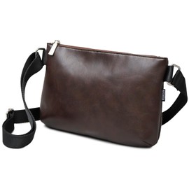Regista Sacoche 7010 Men's Sacoche Shoulder Bag, Leather, Small, Diagonal, Horizontal Type, dark brown, F