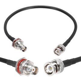 MECCANIXITY 2PCS RG58 Coaxial Cable 1ft/0.3 M, BNC Male to BNC Female Coax Cable 50 Ohm Low Loss Cable for CB Radio, Ham Radio, Antenna Analyzer