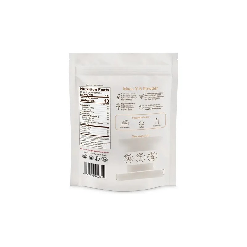 Organic Traditions Polvo Maca X-6 Negro Y Rojo 150g