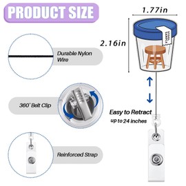 Funny Stool Sample Badge Reel Retractable for Nurse Nursing Doctor Lab Techs MLT MLS & Medical Worker, Funny GI Nurse Gifts, Gastroenterology Badge Holder with Alligator Clip & 24” Durable Nylon Cord