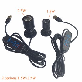 CzQYCL 1.5W/2.5W Small LED Spot Light,5V Mini Spotlight with Dimmer and USB Power Plug,Closet Spotlight for Plants Jewelry Showcase Model Display Shelves (Cold White, 2.5W)