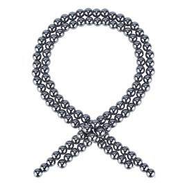 PandaHall Over 105 Pieces 8 mm Natural Hematite Beads Natural Crystal Beads Stone Gemstone Round Loose Energy Beads with Free Crystal Cord for Jewellery Making