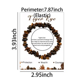 Tiger Eye Bracelet Healing Bracelets for Men Natural Stone Bracelet Crystal Beaded Bracelets Tiger Eye Bracelet for Men Christmas Birthday Gifts for Boyfriend Dad Healing Stone Bracelet
