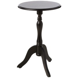 Decor Therapy Simplify Round Pedestal Accent Side Table, 24" x 15" x 15", Black