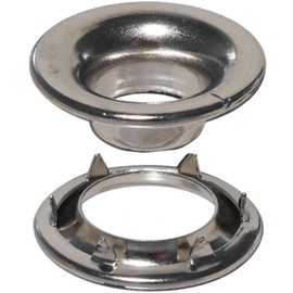 Stimpson E1RRGSWSS500 Stainless Steel Rolled Rim Grommet and Spur Washer Reliable, Durable, Heavy-Duty #1 Set E-Series (500 Sets)