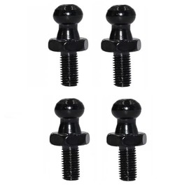 Ramor Strutz Four Black Ball Stud Bolts for Gas Struts, Boot Lid, Tailgate or Bonnet. 10mm Ball, 15mm Long Thread, M8 Thread.