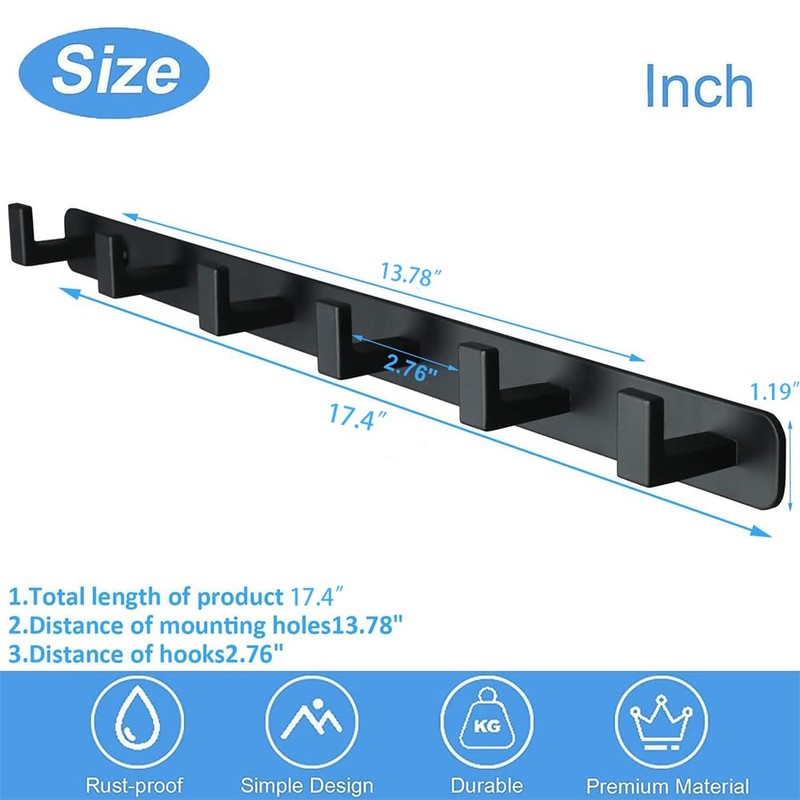 Vanloory Coat Rack, Heavy Duty Stainless Steel 6 Tri Coat