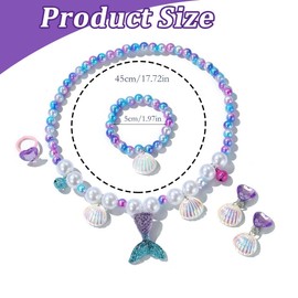 Jewellery Set for Girls, Children's Jewellery Consisting of Necklace, Ring, Bracelet, Earrings, Unicorn Jewellery Set, Party Dress Gift for Girls from 3 Years (Purple)