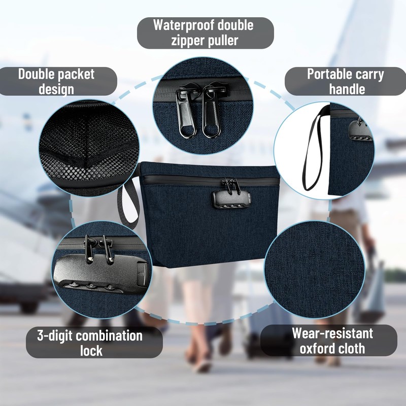 BOJLY Odour-Proof Bag, Money Bag with Combination Lock - 32