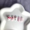 [Premium handmade embossed nail] Cutie pink cat - round /