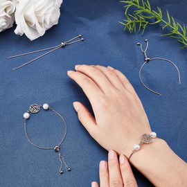 UNICRAFTALE 10pcs 23cm Adjustable Slider Bracelets - 304 Stainless Steel Extender Chains with Ball Ends for DIY Jewelry Craft Supplies