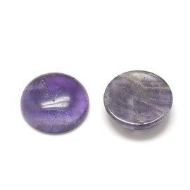 Fashewelry 50Pcs Natural Amethyst Cabochon Stone Half Round Beads 12mm Flat Back Gemstone Chakra Healing Crystal Cover Cabs for Jewelry Making