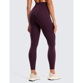 CRZ YOGA Womens Butterluxe Workout Leggings 25 Inches - High Waisted Gym Yoga Pants with Pockets Buttery Soft Deep Purple Medium