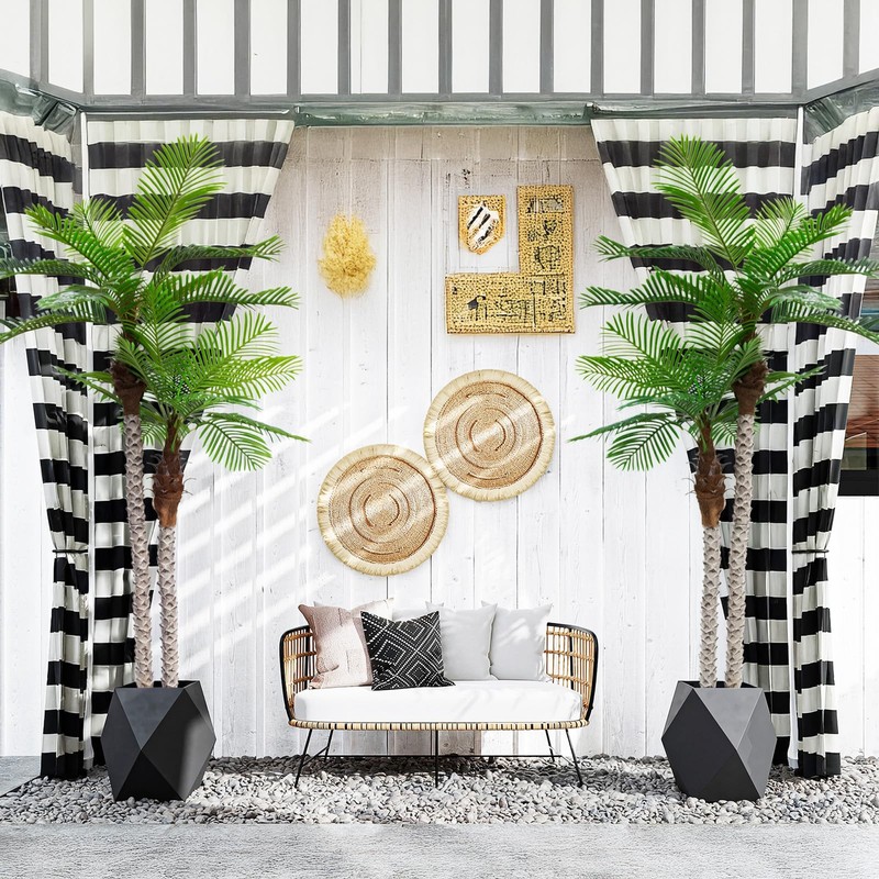 Haispring 8FT Artificial Palm Tree with Realistic Bark & Leaves,