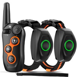 Dog Training Collar, IPX7 Waterproof Dog Shock Collar with Remote Range 1300ft, 3 Training Modes, Beep, Static, Vibration, Rechargeable Electric Training Collar for Small Medium Large Dogs
