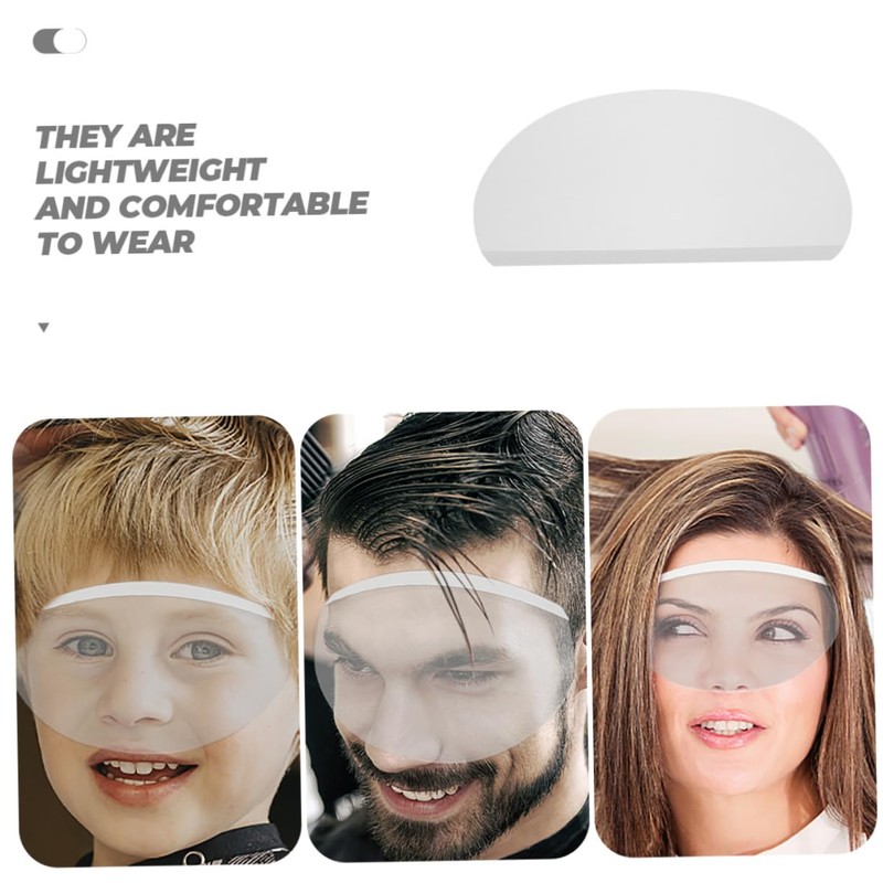 Ipetboom 50pcs Transparent Plastic Face Protectors Face Protections Facial Shield