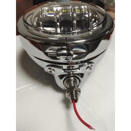 DAONUE 2 PCS 4.5inch Motorcycle Fog Passing Light Chrome 4 1/2" LED Driving Spot Lamps With Housing Bucket For Motorcycle Auxiliary Light Bulb
