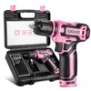 Cordless Drill：DEKOPRO 12V Power Drill Set with Pink 800RPM Electric